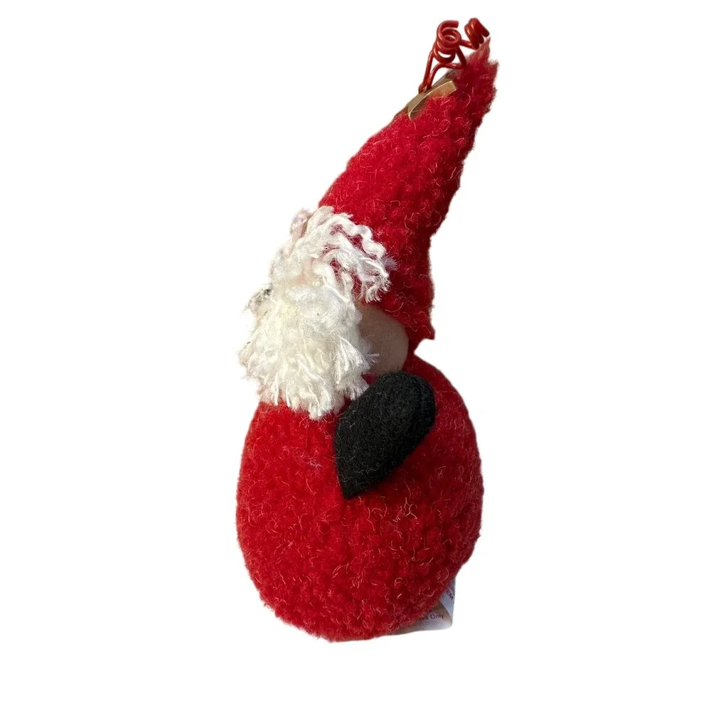 Russ Berrie Handmade Santa Ornament Red Felt Sack Tree Snowflake Star‎